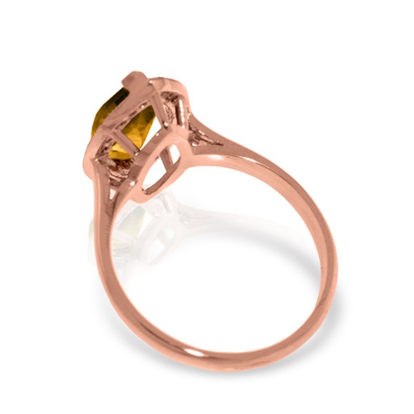 GOLD RING WITH DIAMONDS & MARQUIS CITRINE - Picture 3 of 5